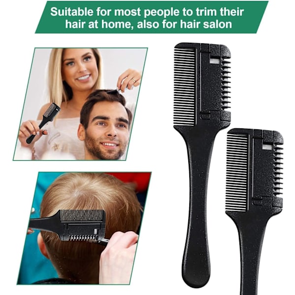 Razor Kam Tyndere Hår Kam Razor Kam Frisør Hårklippning Razor Kam Dobbeltsidet Frisør Razor Kam Værktøj til Hårklippning og Styling