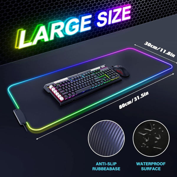 Gaming mouse pad XXL large RGB gaming mouse pad with 4 USB ports 14