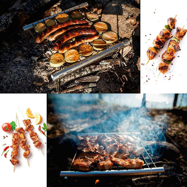 Camping Grill - Bærbar kompakt campinggrill i rustfrit stål