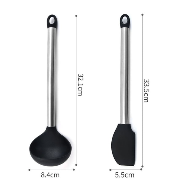 2 Piece Mini Kitchen Utensil Set - Stainless Steel and Spoon + Spatula KLB