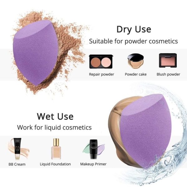 Makeup Blender Beauty Sponge Set - Foundation Blending Beauty Purple