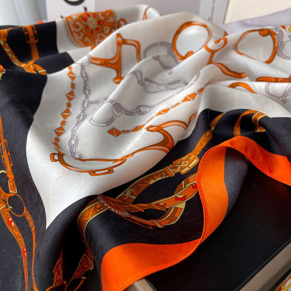 Fashion Soft Large Square Satin Scarf Set för kvinnor KLB