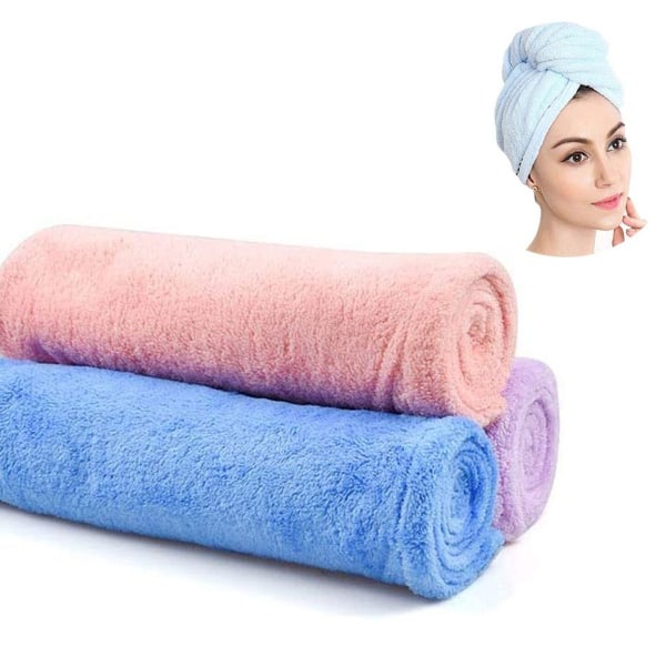 Håndkle for turbanhår, hår turban 3 stykker hårhåndkle tørker raskt, hår turban mik KLB