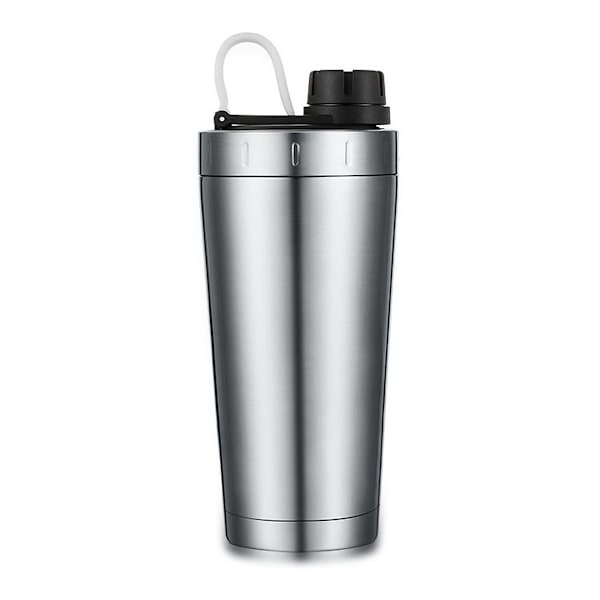 Rustfrit Protein Shaker Flaske i Rustfrit Stål Isoleret til at Holde Varmt/Koldt Sølv