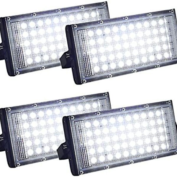 4-pack med ultrakraftiga IP66 vattentäta LED-strålkastare för utomhusbruk, G