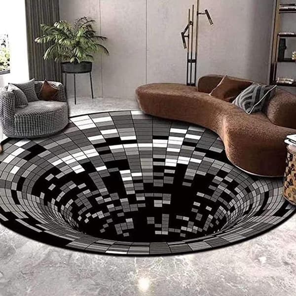 3D-matta, halkfri 3D optisk illusion matta,