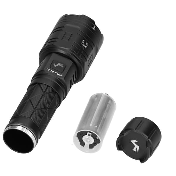 LED-lommelykt, USB-lading, 16 kjerner, 5 lysnivåer, 2 moduser KLB