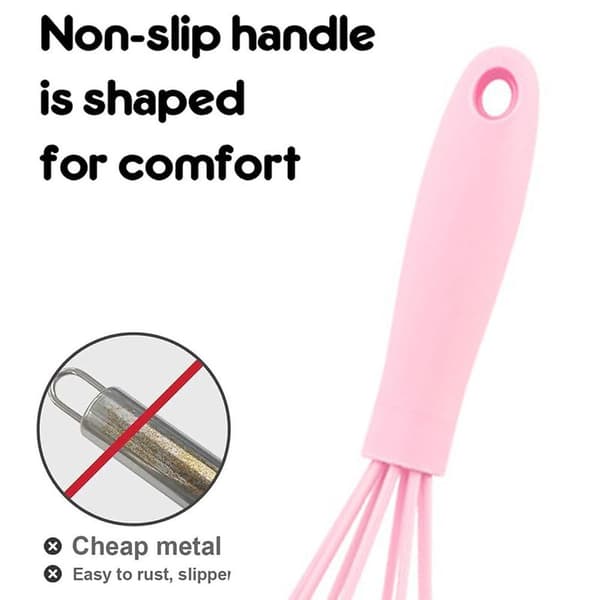 Silikonvisp, för matlagning, ballongvisp perfekt rosa