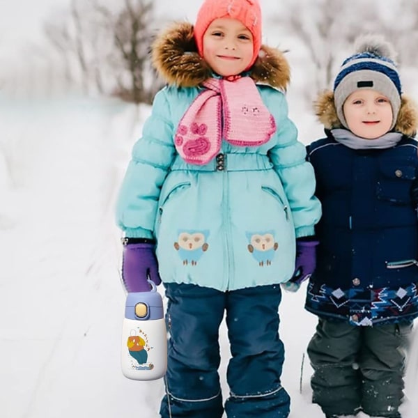 Børns termoflasker til skole, specielle termokander, blå, stil 2 KLB