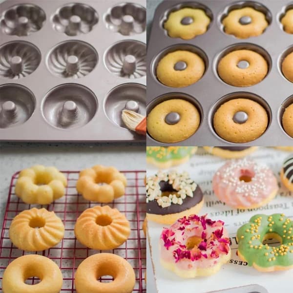 Donutformad kakform Non-Stick Ring Donut Bakeware för Style 4 KLB
