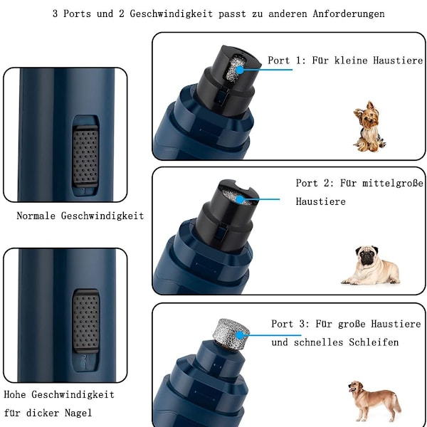 Forbedret hundeneglesliper - profesjonell 2-trinns elektrisk KLB