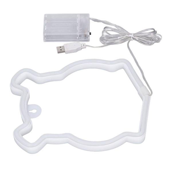 Neonljus LED-skylt i björnform, batteridriven, USB KLB