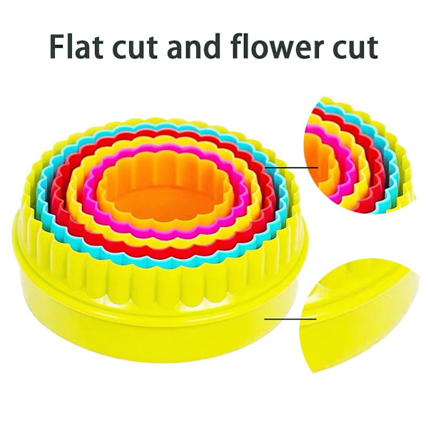 Rund kakeformsett med 2, Fondantkakekuttere, Assorterte farger Form1 KLB