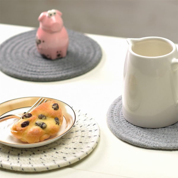 Grytunderlägg set, underlägg set, ren bomullstråd bindning, varm