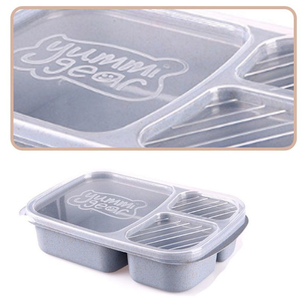 Lunchbox med fack för att förbereda måltider för barn, plast, blå