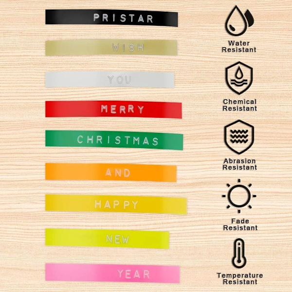 Alternativ Dymo präglingstejp 3D självhäftande neonrosa/orange/grön/guld/silver