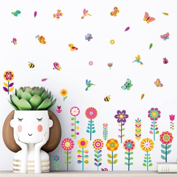 Pcs Forårsblomst Vægstickers Børnehave Klasseværelse Dekoration PVC