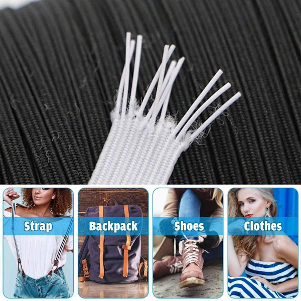 Vit vävd elastisk band elastisk elastisk vävd bungee sladd