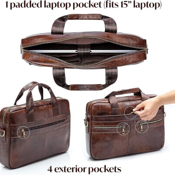 Herre lædermappe - brun laptop taske