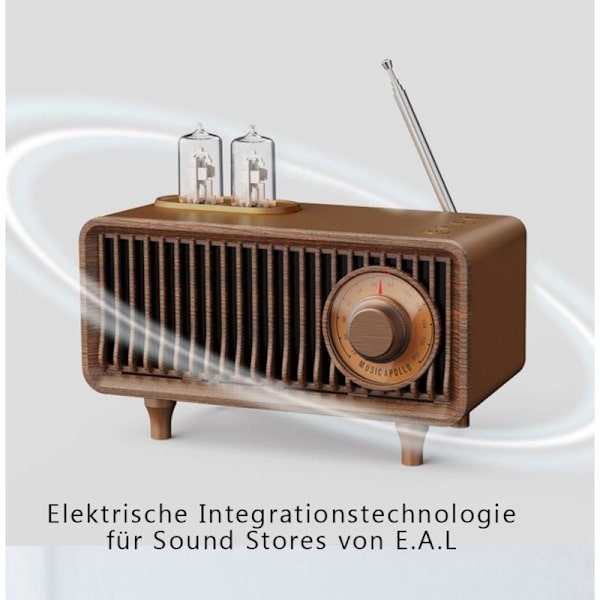Retro radio med Bluetooth, FM AM SW køkkenradio retro batteriradio bærbar