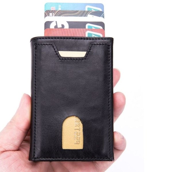 Tyverisikret RFID-kortlomme i aluminiumslegering (Krokodille-mønster sort)