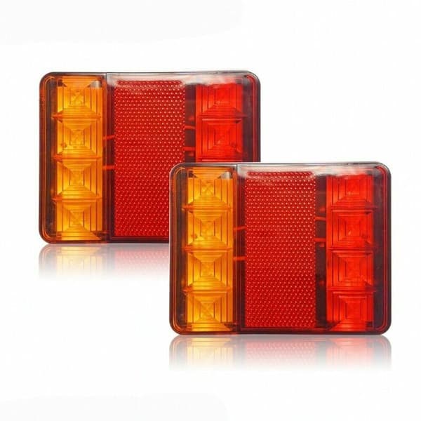 LED-baglygter 2 stk., E8-godkendte multifunktionelle trailerlygter, superlyse G