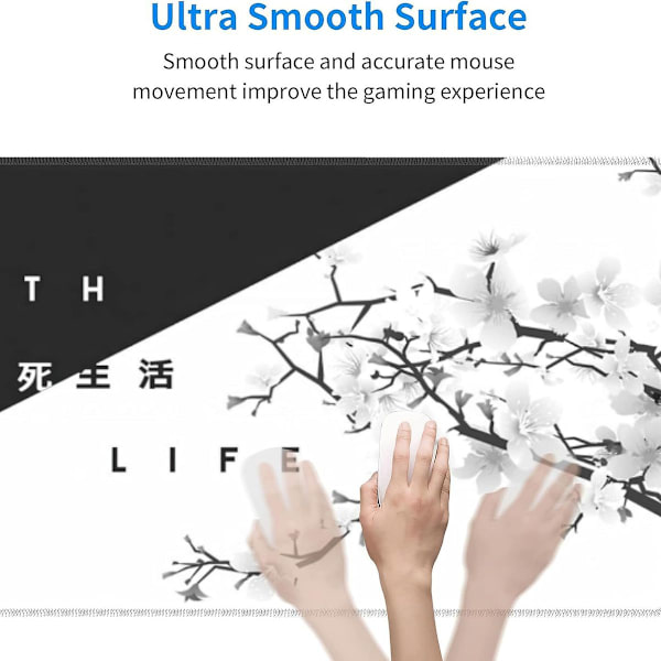 Svartvitt körsbärsblomma musmatta Sakura Death Life Extended