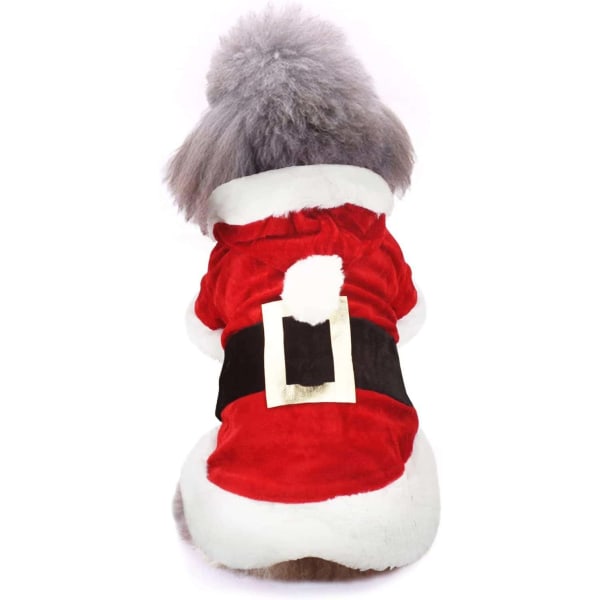 Ny tomteklädsel för hund, S, julhusdjurskläder vinterhuvad kappa hundkläder husdjurskläder chihuahua Yorkshire pudel