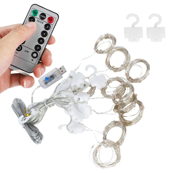 3x3m USB-fönstergardin ljusslingor med fjärrkontroll för KLB