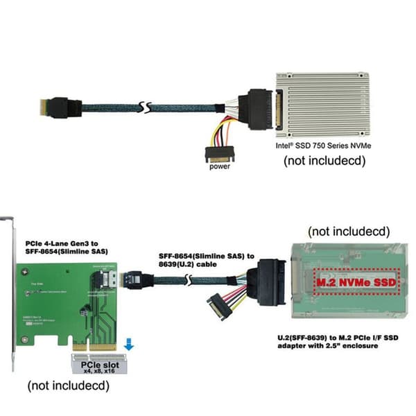 Cable Matters intern 12G U.2-kabel (Mini SAS HD til U.2, SFF-8643 til