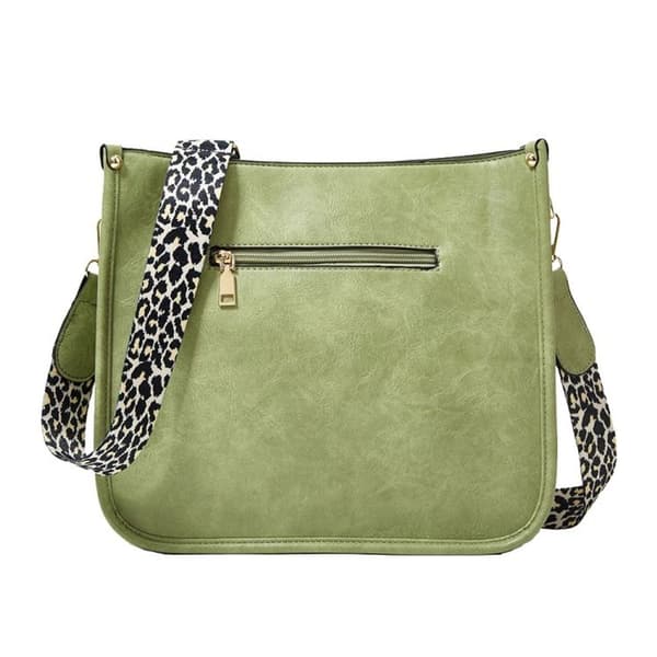 013 Leopardmönstrad PU-läder En axel Vattentät Messenger Axelrem