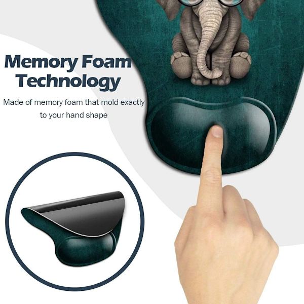 Ergonomisk musmatta med handledsstöd, söt musmatta med