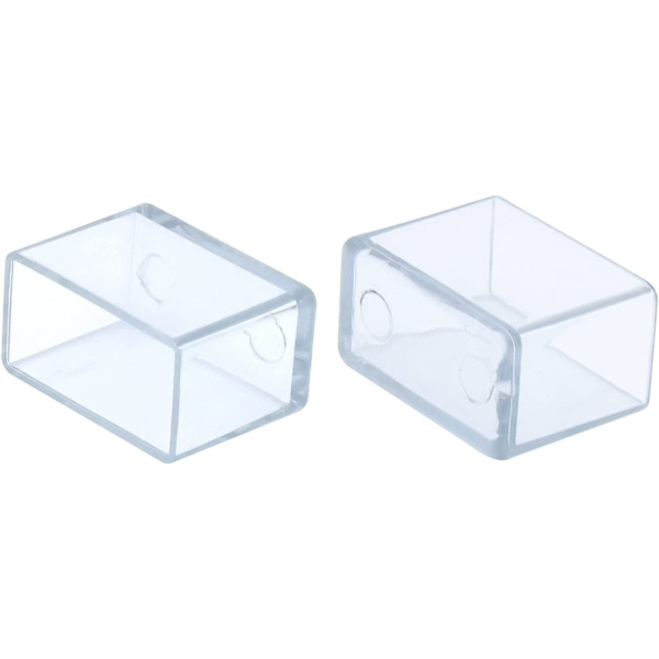12 stk rektangulære anti-ripe PVC stolebendeksler for møbelben, 20 x 30 mm, 2,0 x 3,0 cm, gjennomsiktig-