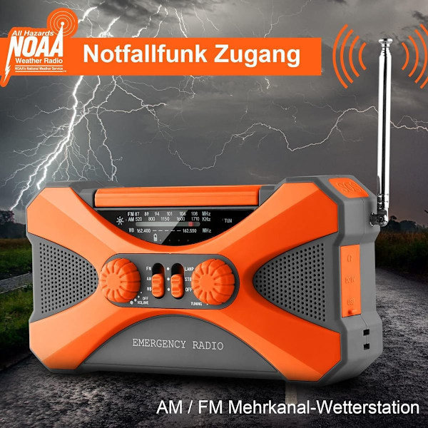2022 Aurinkoradio Hätäradio Kammella, 10 000 mAh Kannettava Kammella Radio