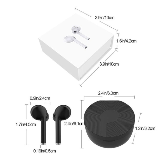 Bluetooth5.0 in-ear høretelefoner med opladningsboks, hvide støjreducerende