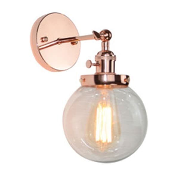 Modern rund klar glas väggbelysning vägglampor roséguld KLB