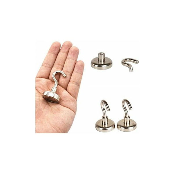 Magnetiska krokar, krokmagneter, kraftfulla neodymiummagneter 5,5 kg attraktionskraft (12-pack) KLB