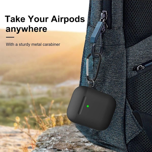 Airpods skal beskyttende etui er kompatibel med sort/navy blå