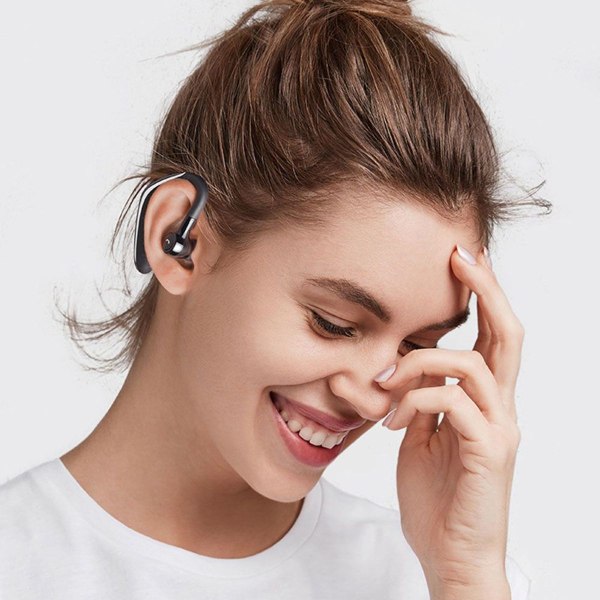 Trådløse V5.0 Business Bluetooth-øretelefoner i lyseblå øre