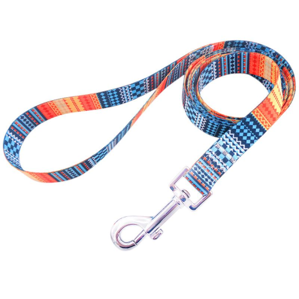Pompøst orange trækbånd til kæledyrshalsbånd, 1,5 cm × 120 cm trækreb til kæledyr med håndtag