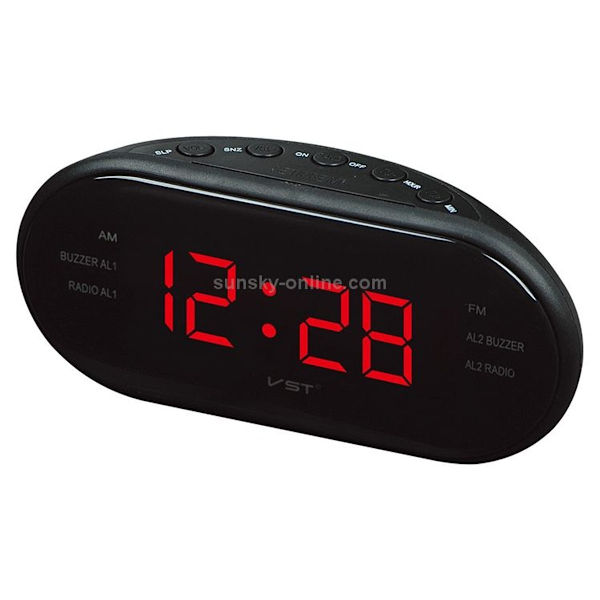 Ovalt urradio LED-ur (rød)