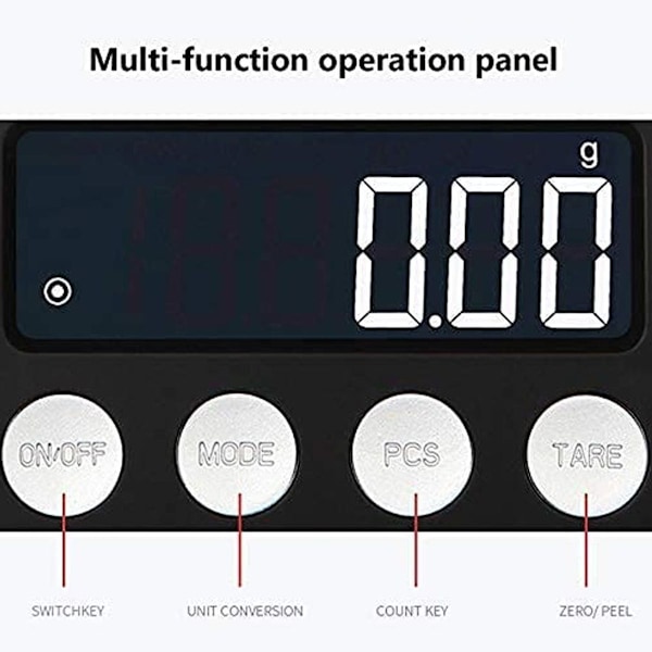 Mini Pocket 500/0.01g Hög precision LCD-bakgrundsbelyst våg 1kg/0.1g KLB