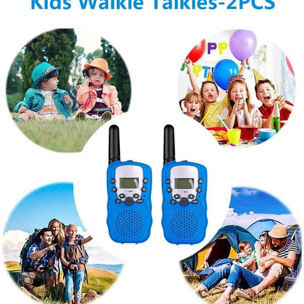 T388 Børne Walkie Talkie 8 Kanaler Radio Børns Lommelygte Walkie
