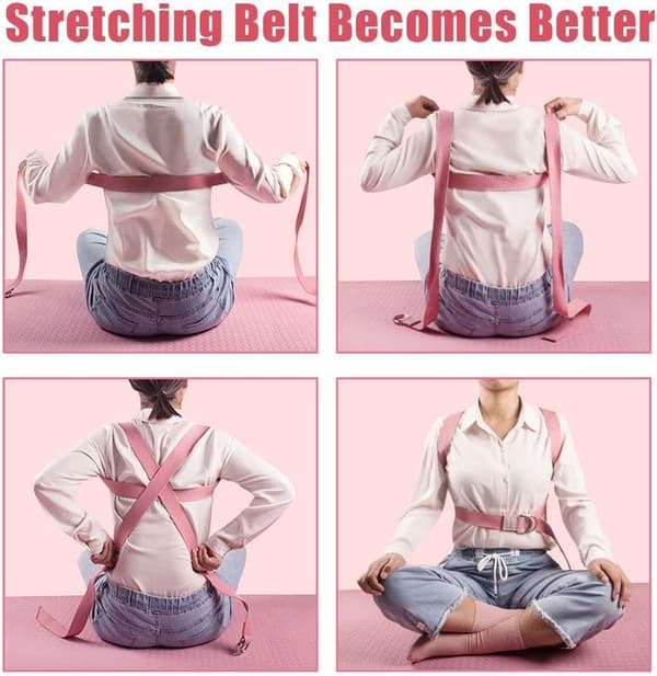 Yogablock Set med 2 - Rosa 2 block + 1 band