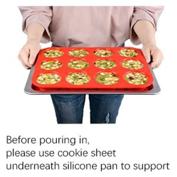 12 kopper silikone muffinform, non-stick BPA-fri cupcakeform 1