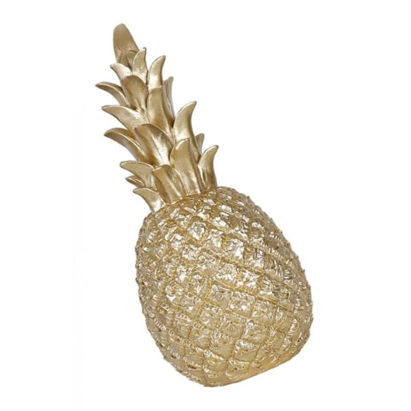 Dekorativ ananas i keramik, guld, 7,5x20 cm