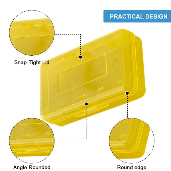 Fargede Plast Blyantbokser, Stor Kapasitet Blyantbokser for Gule