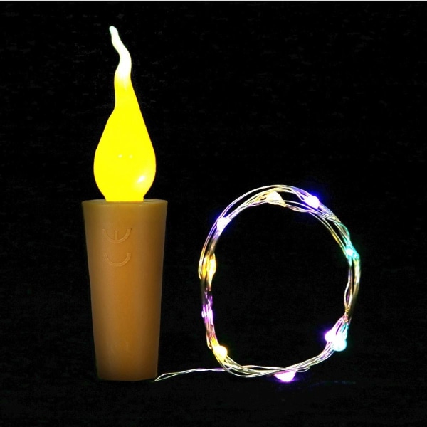 10 stk. kork proptrækslys fe lys flaske LED-lampe batteri KLB