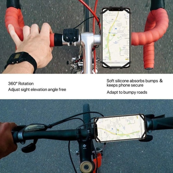 Polkupyörän matkapuhelinteline, irrotettava 360° säädettävä polkupyörän matkapuhelinteline,