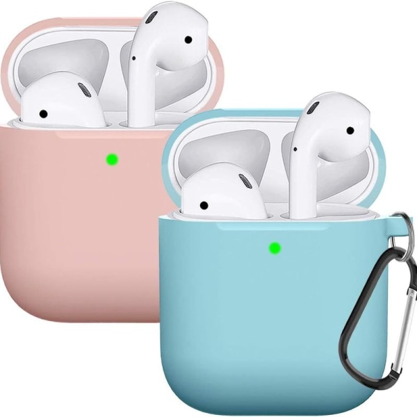 Airpods-dekselbeskyttelse er kompatibel med rosa blå